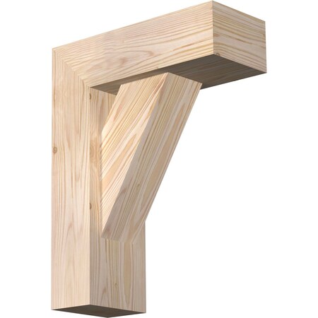 Traditional Block Smooth Bracket W/ Offset Brace, Douglas Fir, 5 1/2W X 14D X 18H